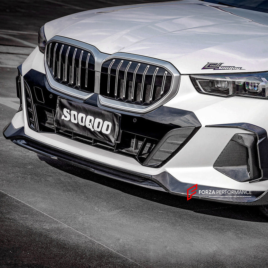 Buy Now AUTHENTIC SOOQOO DRY CARBON FRONT LIP for BMW 5 SERIES G60 2023+ and upgrade car parts from SIR Tuning at the Best Price. Headlights, Tail lights, Bodykits, Navigations, body kit and more - Fast & Free Shipping within Europe, US & Worldwide.