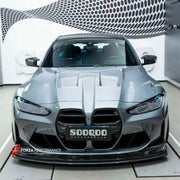 Buy Now AUTHENTIC SOOQOO DRY CARBON FRONT LIP for BMW M3 G80 G81 2020+ M4 G82 G83 2021+ M3 G80 GT4 STYLE and upgrade car parts from SIR Tuning at the Best Price. Headlights, Tail lights, Bodykits, Navigations, Carbon body kit and more - Fast & Free Shipping within Europe, US & Worldwide.