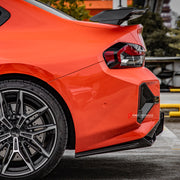 Buy Now AUTHENTIC SOOQOO DRY CARBON REAR BUMPER TRIMS for BMW M2 G87 2023+ and upgrade car parts from SIR Tuning at the Best Price. Headlights, Tail lights, Bodykits, Navigations, Carbon body kit and more - Fast & Free Shipping within Europe, US & Worldwide.
