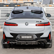 Buy Now AUTHENTIC SOOQOO DRY CARBON REAR DIFFUSER with BRAKE LIGHT for BMW X4M F98 LCI 2022+ and upgrade car parts from SIR Tuning at the Best Price. Headlights, Tail lights, Bodykits, Navigations, body kit and more - Fast & Free Shipping within Europe, US & Worldwide.