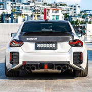 Buy Now AUTHENTIC SOOQOO DRY CARBON REAR DIFFUSER with BRAKE LIGHT for BMW M2 G87 2023+ and upgrade car parts from SIR Tuning at the Best Price. Headlights, Tail lights, Bodykits, Navigations, Carbon body kit and more - Fast & Free Shipping within Europe, US & Worldwide.