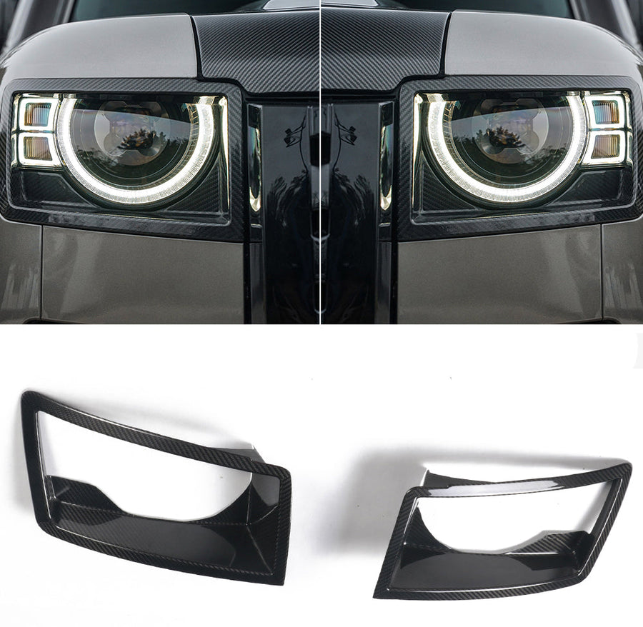 Buy Now CARBON HEADLIGHT TRIM COVER for LAND ROVER DEFENDER L663 90 / 110 2020+ and upgrade car parts from SIR Tuning at the Best Price. Headlights, Tail lights, Bodykits, Navigations, body kit and more - Fast & Free Shipping within Europe, US & Worldwide.