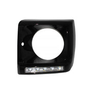 Black Headlights Covers with LED DRL Chrome Daytime Running Lights suitable for Mercedes G-Class W463 (1989-up) G65 Design Bl