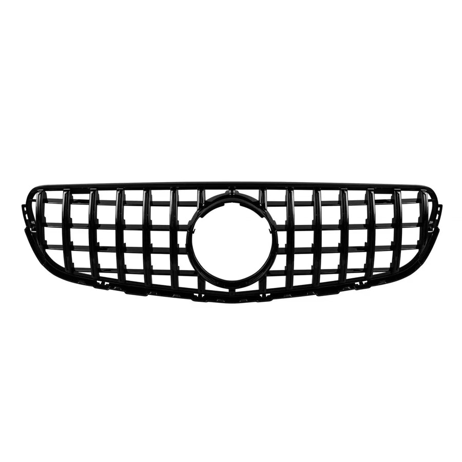 Black lacquer GT type grille suitable for Mercedes GLC SUV X253, GLC Coupe C253 2015-2019 without camera opening – product im