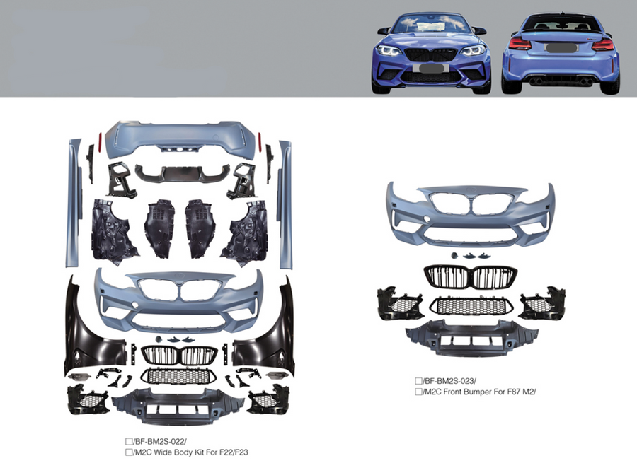 Buy Now BODY KIT for BMW 2 Series F22 F23 F87 and upgrade car parts from SIR Tuning at the Best Price. Headlights, Tail lights, Bodykits, Navigations, body kit and more - Fast & Free Shipping within Europe, US & Worldwide.