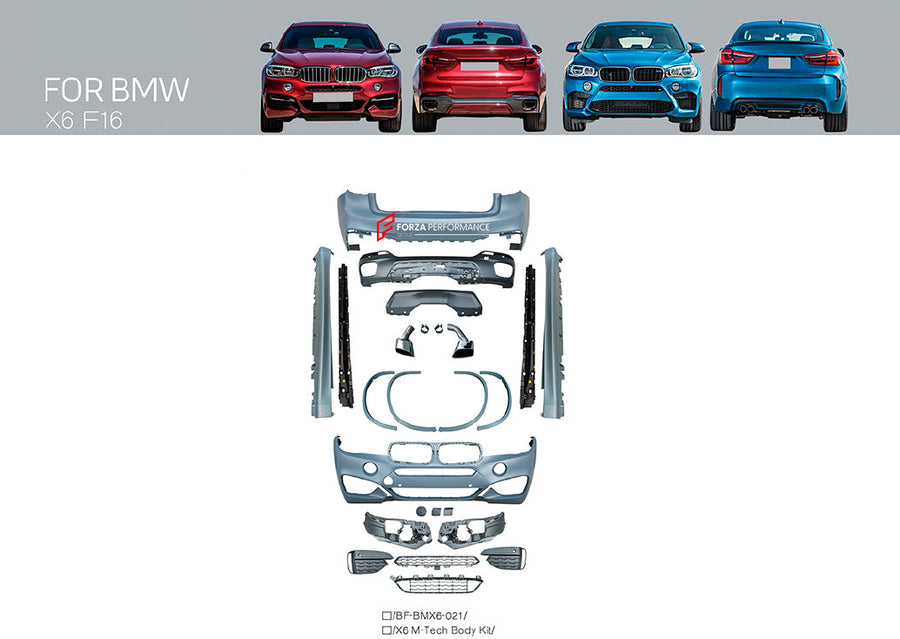 Buy Now BODY KIT for BMW X6 F16 2014 - 2019 M-TECH STYLE and upgrade car parts from SIR Tuning at the Best Price. Headlights, Tail lights, Bodykits, Navigations, body kit and more - Fast & Free Shipping within Europe, US & Worldwide.