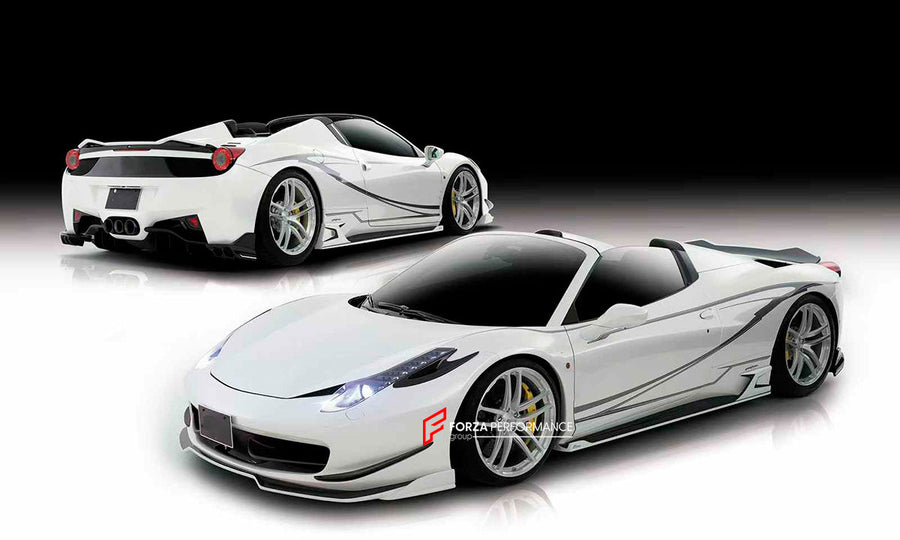 Buy Now AUTHENTIC ROWEN BODY KIT for FERRARI 458 SPIDER 2011 - 2015 and upgrade car parts from SIR Tuning at the Best Price. Headlights, Tail lights, Bodykits, Navigations, Carbon body kit and more - Fast & Free Shipping within Europe, US & Worldwide.