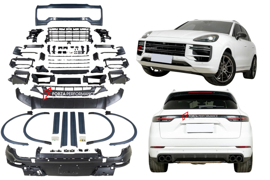 Buy Now CONVERSION BODY KIT for PORSCHE CAYENNE 9Y0.1 2018 - 2023 UPGRADE to 9Y0.2 2024+ TURBO STYLE and upgrade car parts from SIR Tuning at the Best Price. Headlights, Tail lights, Bodykits, Navigations, body kit and more - Fast & Free Shipping within Europe, US & Worldwide.