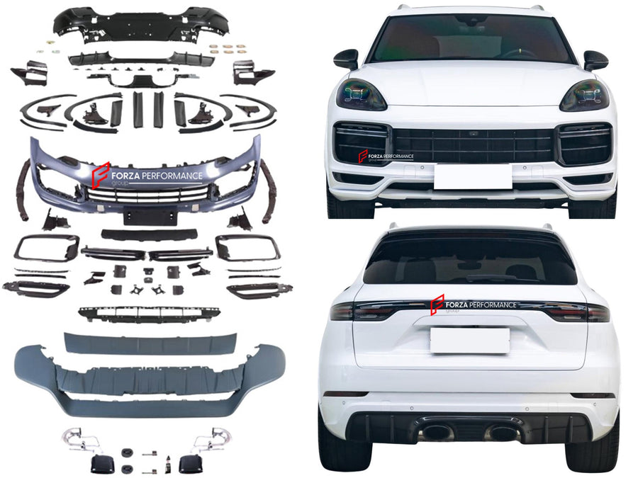 Buy Now BODY KIT for PORSCHE CAYENNE 9Y0.1 2018 - 2023 UPGRADE to TURBO GT STYLE and upgrade car parts from SIR Tuning at the Best Price. Headlights, Tail lights, Bodykits, Navigations, body kit and more - Fast & Free Shipping within Europe, US & Worldwide.