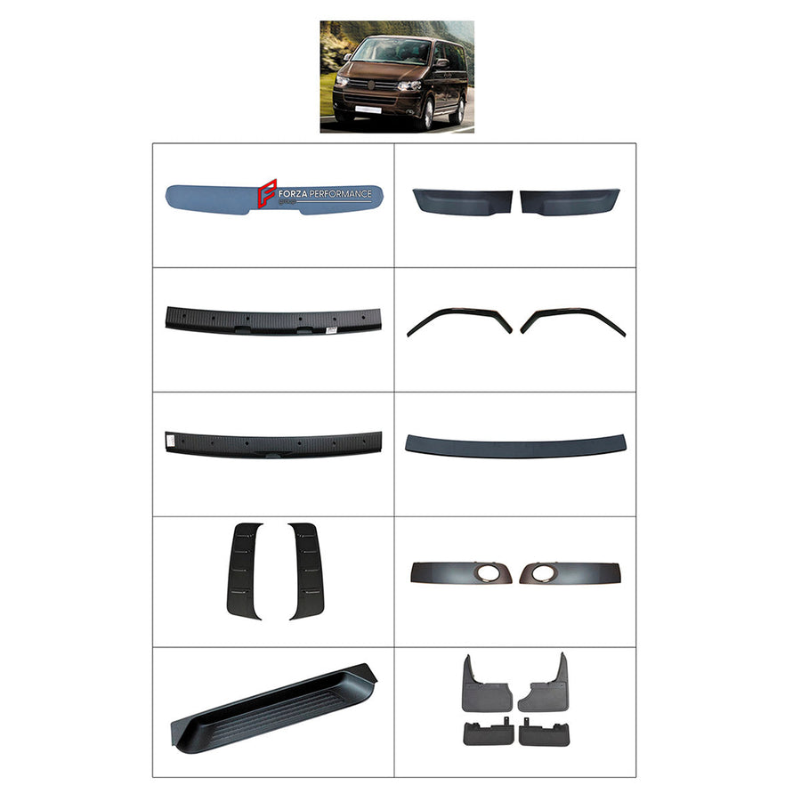 Buy Now REAR BUMPER ASSEMBLY AND ROOF SPOILER for VOLKSWAGEN MULTIVAN T5.1 2010 - 2015 and upgrade car parts from SIR Tuning at the Best Price. Headlights, Tail lights, Bodykits, Navigations, Body Kit and more - Fast & Free Shipping within Europe, US & Worldwide.