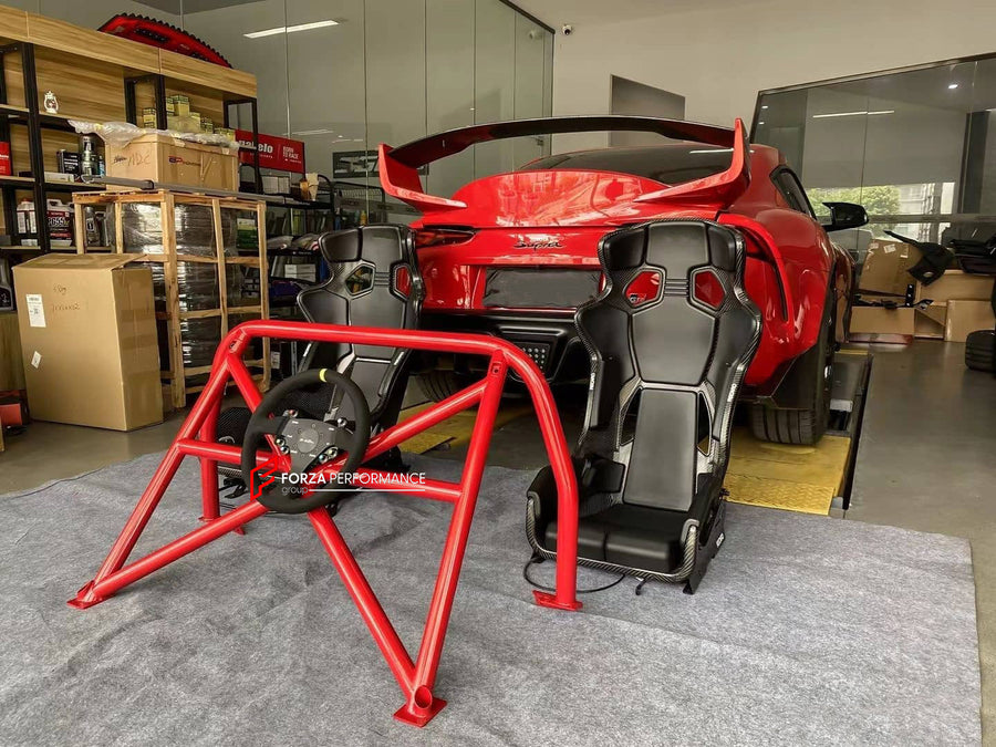 Buy Now BOLT-ON ROLL CAGE for TOYOTA SUPRA A90 2019+ and upgrade car parts from SIR Tuning at the Best Price. Headlights, Tail lights, Bodykits, Navigations, Carbon body kit and more - Fast & Free Shipping within Europe, US & Worldwide.