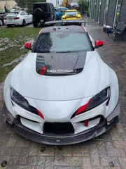 Buy Now CARBON HOOD / BONNET FOR TOYOTA SUPRA A90 and upgrade car parts from SIR Tuning at the Best Price. Headlights, Tail lights, Bodykits, Navigations, Carbon body kit and more - Fast & Free Shipping within Europe, US & Worldwide.