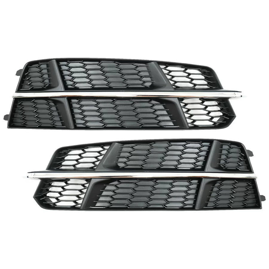 Bumper Lower Grille Covers Side Grilles suitable for Audi A6 C7 4G S-Line Facelift (2015-2018) Black Chrome – product image 1