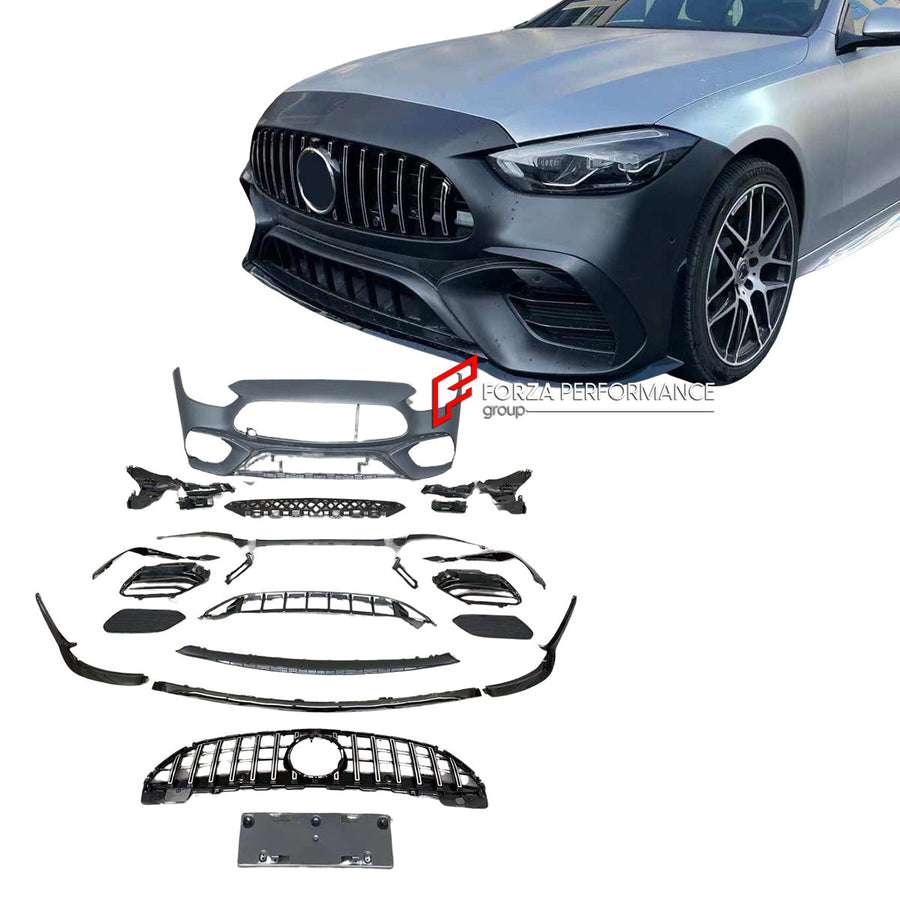 Buy Now CONVERSION FRONT BUMPER for MERCEDES BENZ C CLASS C180 C200 C300 W206 2021+ upgrade to C63S AMG and upgrade car parts from SIR Tuning at the Best Price. Headlights, Tail lights, Bodykits, Navigations, body kit and more - Fast & Free Shipping within Europe, US & Worldwide.