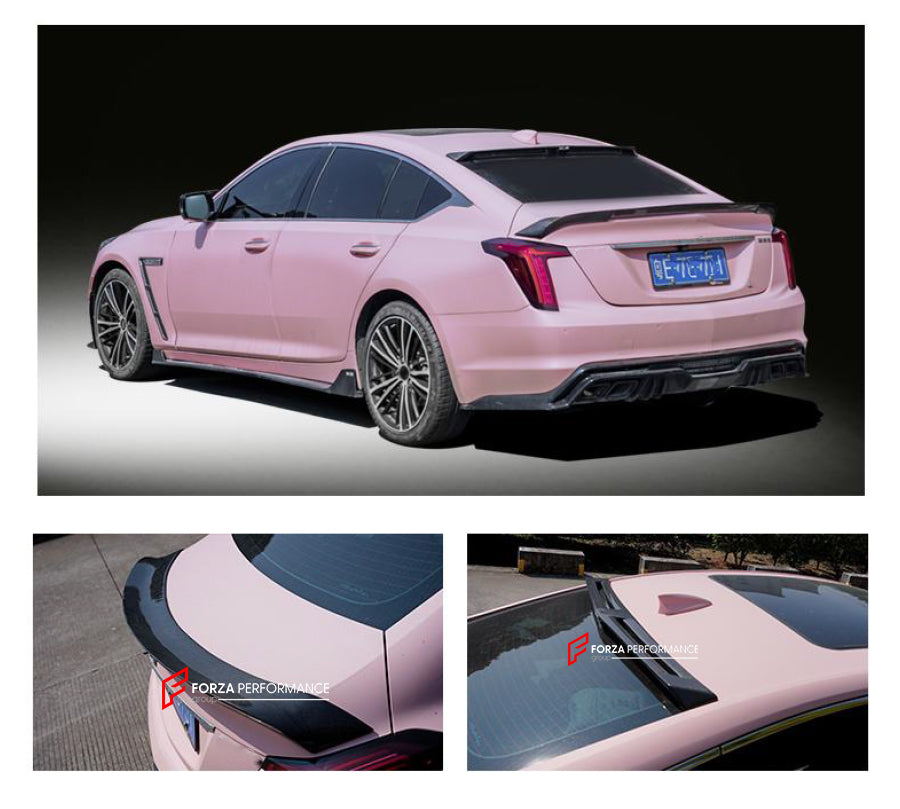 Buy Now CARBON FIBER REAR SPOILER ROOF SPOILER for CADILLAC CT5 2019 - 2024 and upgrade car parts from SIR Tuning at the Best Price. Headlights, Tail lights, Bodykits, Navigations, body kit and more - Fast & Free Shipping within Europe, US & Worldwide.
