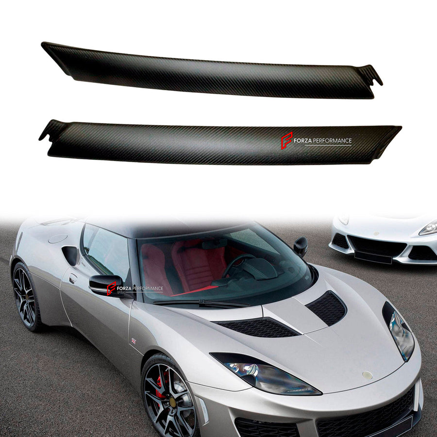 Buy Now CARBON A-PILLAR COVER for LOTUS EVORA GTE 2009 - 2021 and upgrade car parts from SIR Tuning at the Best Price. Headlights, Tail lights, Bodykits, Navigations, body kit and more - Fast & Free Shipping within Europe, US & Worldwide.