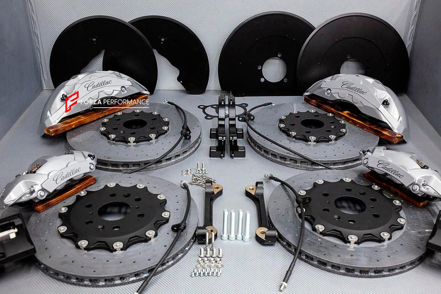Buy Now CARBON CERAMIC BIG BRAKE KIT for CADILLAC ESCALADE 2021 - 2024 and upgrade car parts from SIR Tuning at the Best Price. Headlights, Tail lights, Bodykits, Navigations, BIG BRAKE KIT and more - Fast & Free Shipping within Europe, US & Worldwide.