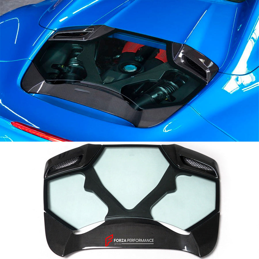 Buy Now CARBON ENGINE COVER for FERRARI 488 SPIDER 2015 - 2019 and upgrade car parts from SIR Tuning at the Best Price. Headlights, Tail lights, Bodykits, Navigations, body kit and more - Fast & Free Shipping within Europe, US & Worldwide.
