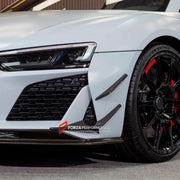 Buy Now CARBON FRONT BUMPER CANARDS for AUDI R8 V8 V10 Coupe Spyder 2019+ and upgrade car parts from SIR Tuning at the Best Price. Headlights, Tail lights, Bodykits, Navigations, body kit and more - Fast & Free Shipping within Europe, US & Worldwide.