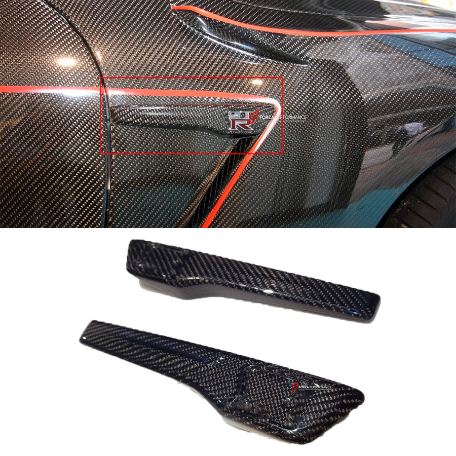 Buy Now CARBON FRONT FENDER TRIMS for NISSAN GTR R35 2016 - 2023 and upgrade car parts from SIR Tuning at the Best Price. Headlights, Tail lights, Bodykits, Navigations, body kit and more - Fast & Free Shipping within Europe, US & Worldwide.