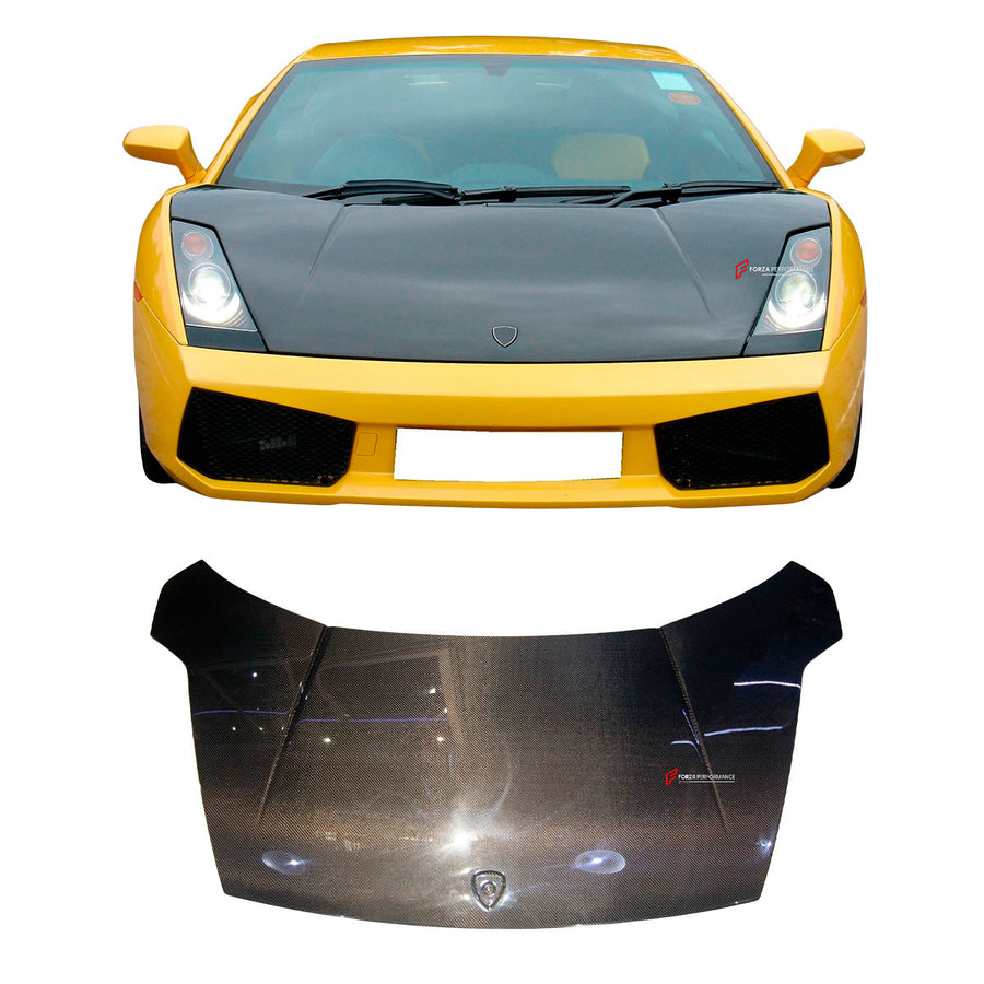 Buy Now CARBON FRONT HOOD BONNET for LAMBORGHINI GALLARDO COUPE SPYDER 2003 - 2008 and upgrade car parts from SIR Tuning at the Best Price. Headlights, Tail lights, Bodykits, Navigations, body kit and more - Fast & Free Shipping within Europe, US & Worldwide.