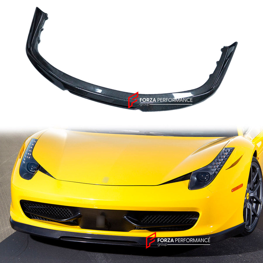 Buy Now CARBON FRONT LIP for FERRARI 458 Coupe Spyder 2011 - 2013 and upgrade car parts from SIR Tuning at the Best Price. Headlights, Tail lights, Bodykits, Navigations, body kit and more - Fast & Free Shipping within Europe, US & Worldwide.
