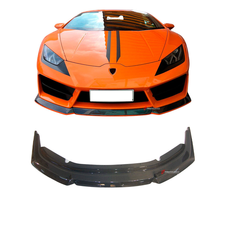 Buy Now CARBON FRONT LIP for LAMBORGHINI HURACAN LP580 COUPE SPYDER 2016 - 2019 and upgrade car parts from SIR Tuning at the Best Price. Headlights, Tail lights, Bodykits, Navigations, body kit and more - Fast & Free Shipping within Europe, US & Worldwide.
