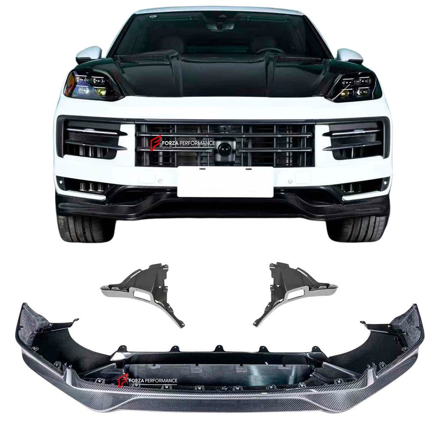 Buy Now CARBON FRONT LIP for PORSCHE CAYENNE 9Y0 SUV FACELIFT 2023+ and upgrade car parts from SIR Tuning at the Best Price. Headlights, Tail lights, Bodykits, Navigations, Carbon body kit and more - Fast & Free Shipping within Europe, US & Worldwide.
