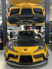 Buy Now CARBON HOOD BONNET for TOYOTA GR SUPRA A90 2019+ and upgrade car parts from SIR Tuning at the Best Price. Headlights, Tail lights, Bodykits, Navigations, body kit and more - Fast & Free Shipping within Europe, US & Worldwide.