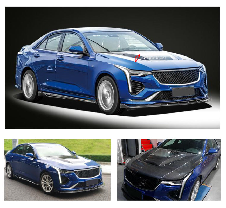 Buy Now CARBON FIBER HOOD BONNET for CADILLAC CT4 2020+ GTS STYLE and upgrade car parts from SIR Tuning at the Best Price. Headlights, Tail lights, Bodykits, Navigations, body kit and more - Fast & Free Shipping within Europe, US & Worldwide.