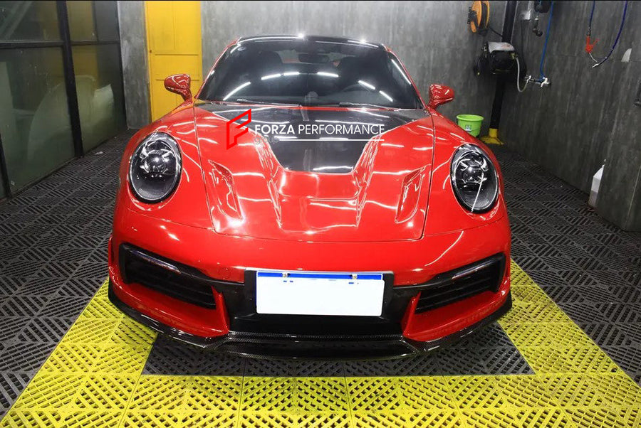 Buy Now CARBON HOOD BONNET for PORSCHE 911 992.1 2019 - 2025 and upgrade car parts from SIR Tuning at the Best Price. Headlights, Tail lights, Bodykits, Navigations, body kit and more - Fast & Free Shipping within Europe, US & Worldwide.
