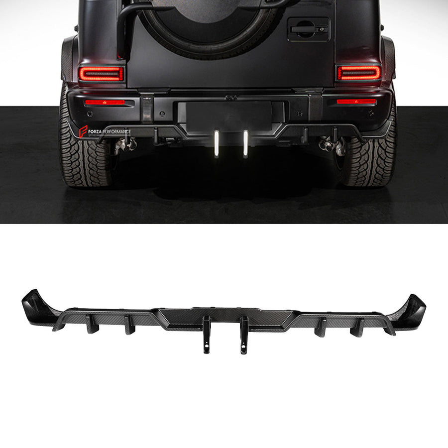 Buy Now CARBON REAR DIFFUSER for MERCEDES BENZ AMG G63 W465 G350 G500 G550 AMG G63 2024+ and upgrade car parts from SIR Tuning at the Best Price. Headlights, Tail lights, Bodykits, Navigations, Carbon body kit and more - Fast & Free Shipping within Europe, US & Worldwide.