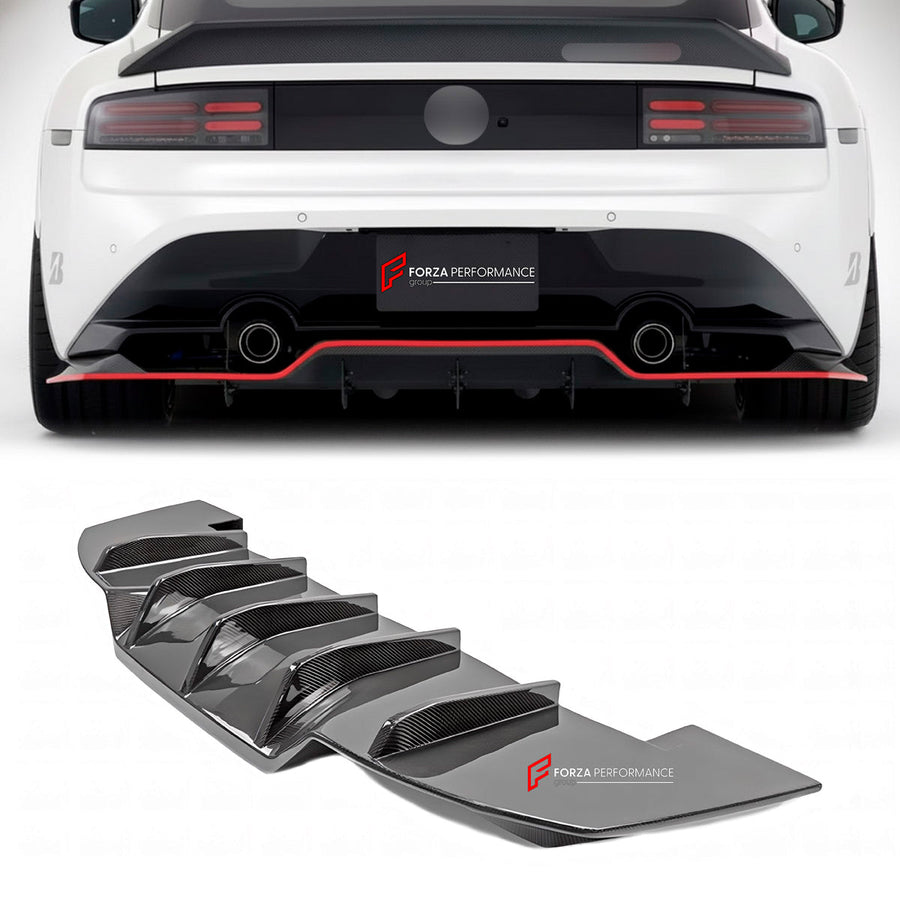 Buy Now CARBON REAR DIFFUSER for NISSAN FAIRLADY Z RZ34 2022+ and upgrade car parts from SIR Tuning at the Best Price. Headlights, Tail lights, Bodykits, Navigations, body kit and more - Fast & Free Shipping within Europe, US & Worldwide.