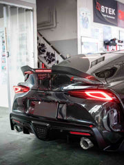 Buy Now AUTHENTIC DARWINPRO CARBON REAR SPOILER WITH DYNAMIC LED LIGHTS for TOYOTA SUPRA A90 2019+ and upgrade car parts from SIR Tuning at the Best Price. Headlights, Tail lights, Bodykits, Navigations, Carbon body kit and more - Fast & Free Shipping within Europe, US & Worldwide.