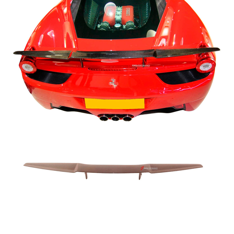 Buy Now CARBON REAR WING SPOILER for FERRARI 458 ITALIA 2009 - 2015 and upgrade car parts from SIR Tuning at the Best Price. Headlights, Tail lights, Bodykits, Navigations, body kit and more - Fast & Free Shipping within Europe, US & Worldwide.
