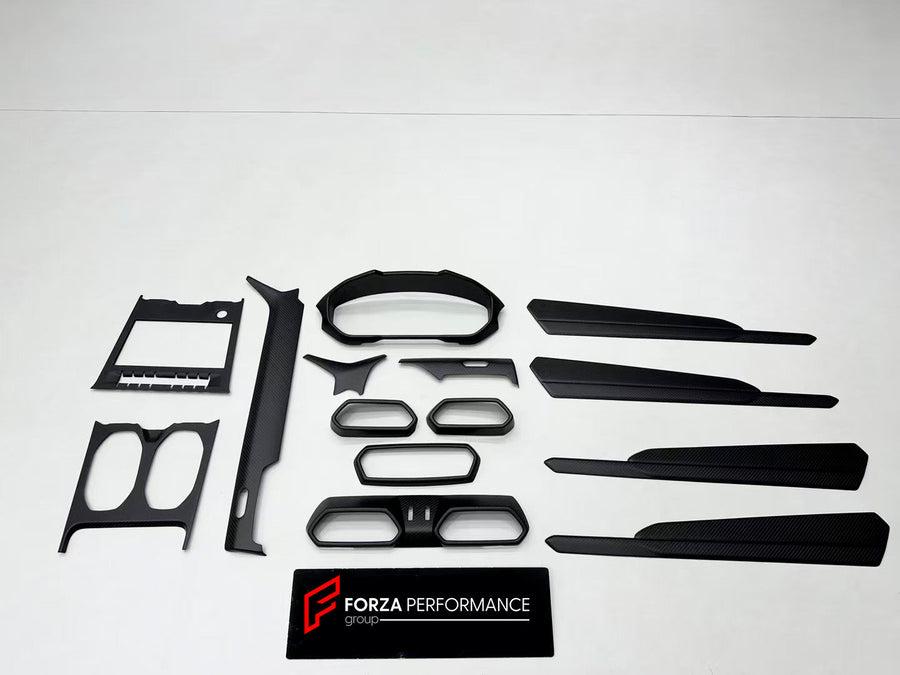 Buy Now CARBON REPLACEMENT INTERIOR KIT for LAMBORGHINI URUS 2018+ and upgrade car parts from SIR Tuning at the Best Price. Headlights, Tail lights, Bodykits, Navigations, body kit and more - Fast & Free Shipping within Europe, US & Worldwide.
