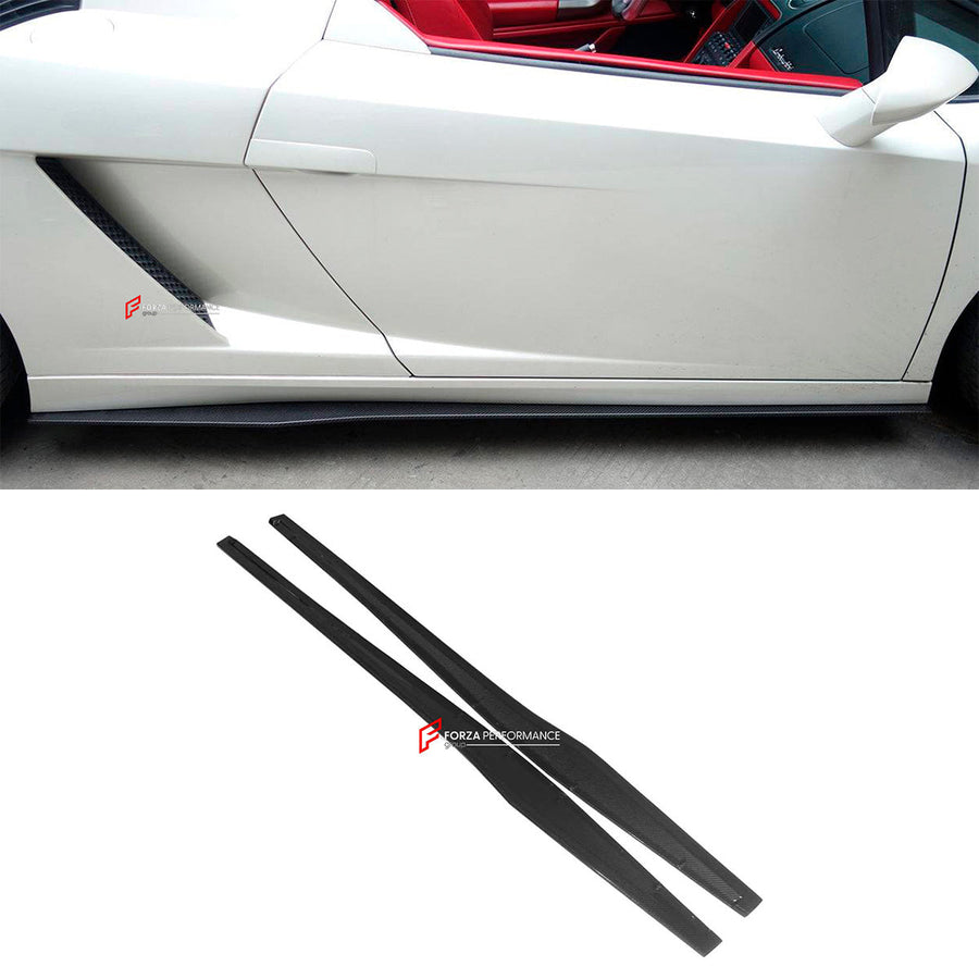 Buy Now CARBON SIDE SKIRTS for LAMBORGHINI GALLARDO LP560 2003 - 2014 upgrade to LP570 and upgrade car parts from SIR Tuning at the Best Price. Headlights, Tail lights, Bodykits, Navigations, body kit and more - Fast & Free Shipping within Europe, US & Worldwide.