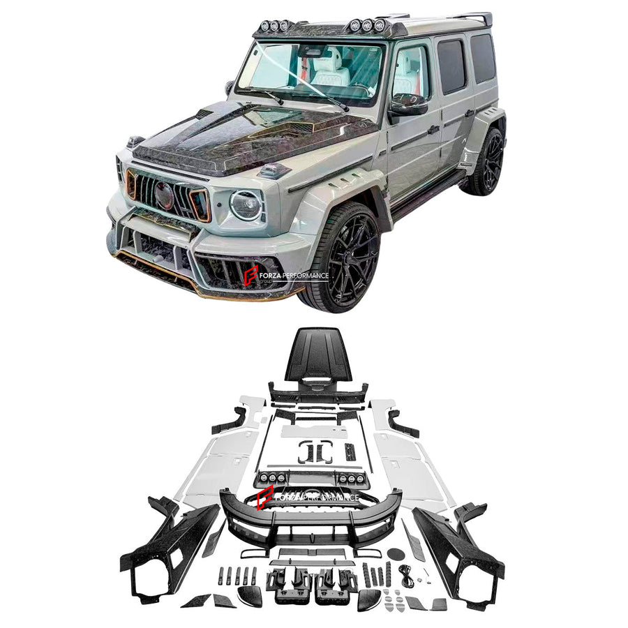 Buy Now CARBON WIDE BODY KIT for MERCEDES BENZ G CLASS G63 W465 2024+ and upgrade car parts from SIR Tuning at the Best Price. Headlights, Tail lights, Bodykits, Navigations, Carbon body kit and more - Fast & Free Shipping within Europe, US & Worldwide.