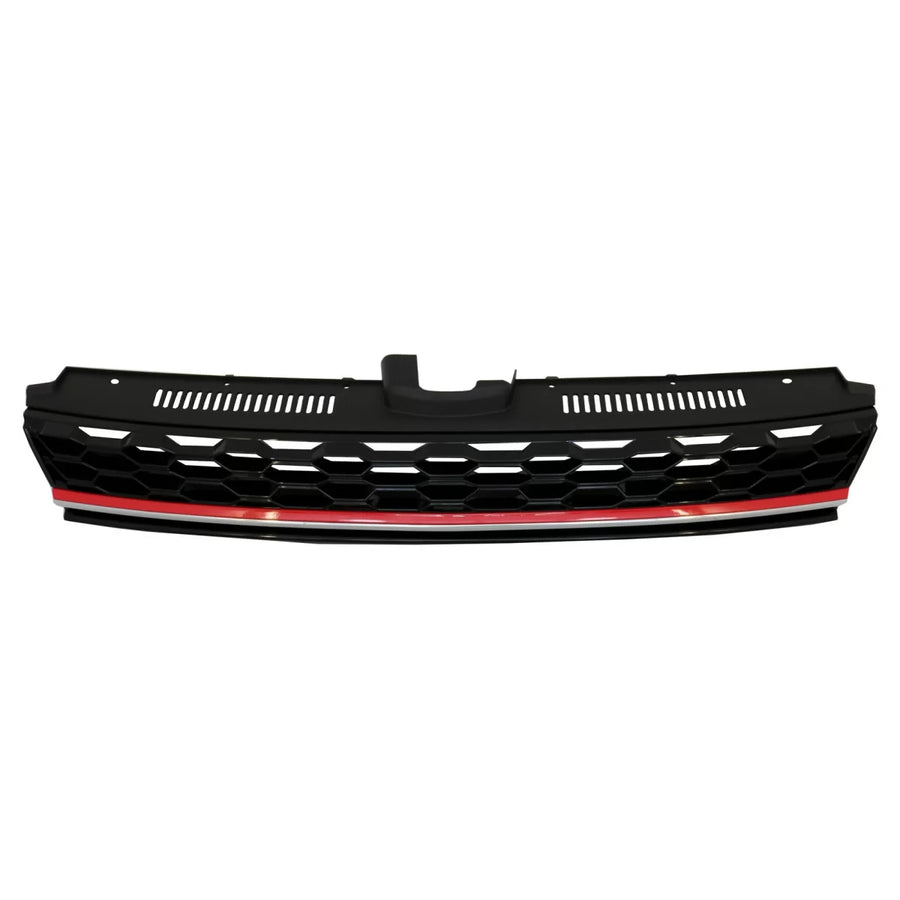 Central Badgeless Grille suitable for VW Golf 7.5 VII Facelift (2017-up) GTI Design Red And Chrome – product image 1