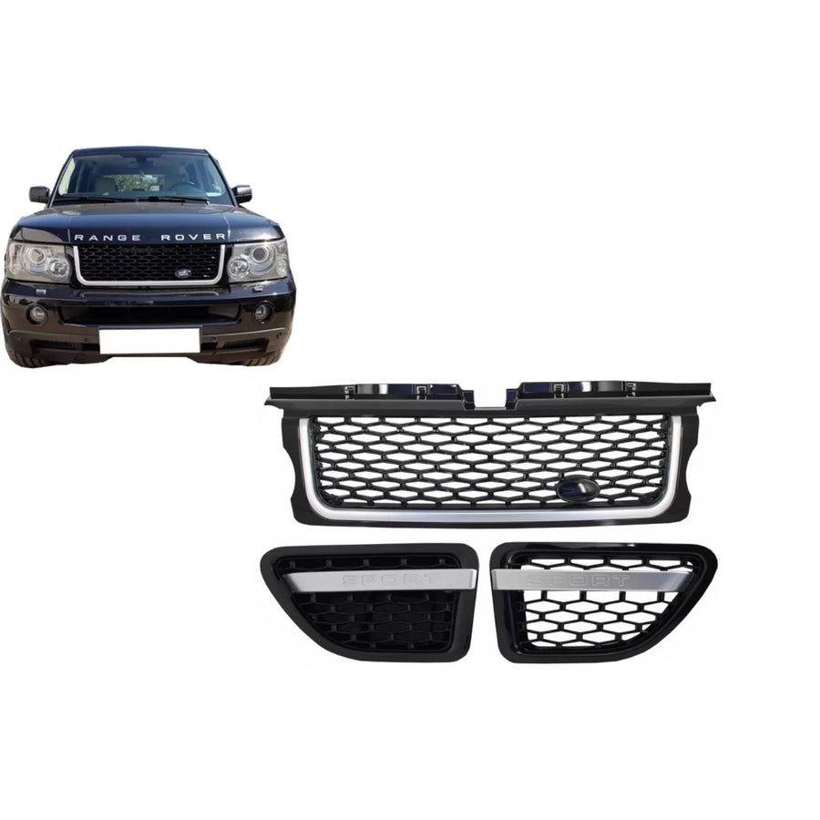 Central Grille and Side Vents Assembly suitable for Land Rover Range Rover Sport (2005-2008) L320 Autobiography Look All Bla