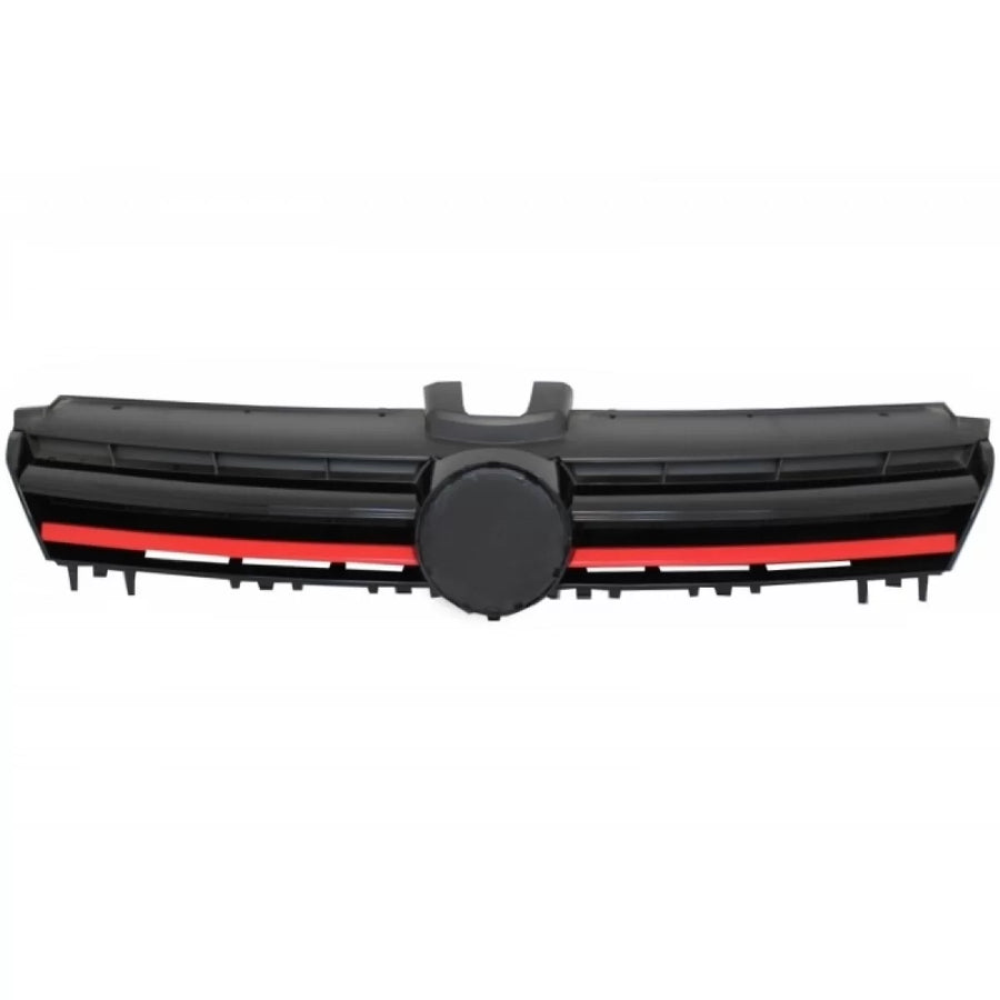 Central Grille suitable for VW Golf VII 7 5G (2013-2017) GTI R-Line Design Red Insertions – product image 1