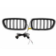 Central Kidney Grilles with LED suitable for BMW 5 Series F10 F11 (2010-2017) Double Stripe – product image 2