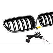 Central Kidney Grilles with LED suitable for BMW 5 Series F10 F11 (2010-2017) Double Stripe – product image 3