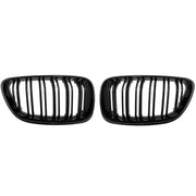 Central Kidney Grilles suitable for BMW 2 Series F22 F23 F87 (2014-up) Double Stripe M Design Piano Black – product image 3