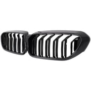 Central Kidney Grilles with LED suitable for BMW 5 Series G30 G31 Sedan Touring (2017-2019) Double Stripe Design Piano Black