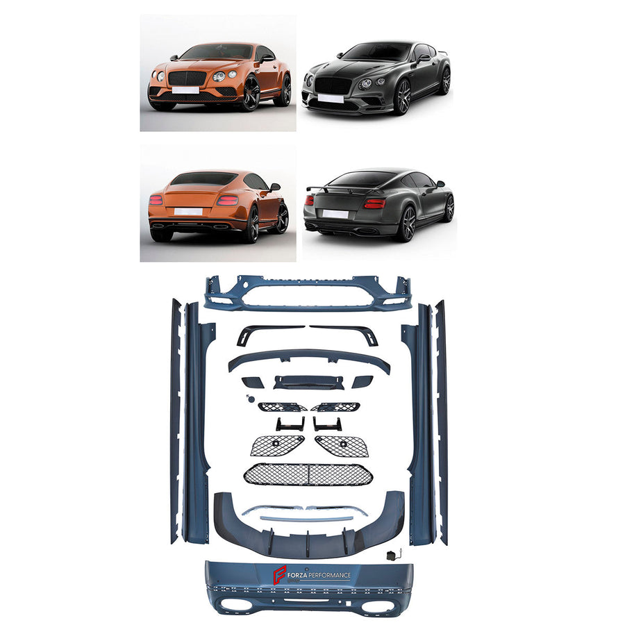 Buy Now CONVERSION BODY KIT for BENTLEY CONTINENTAL GT 2016 - 2019 UPGRADE to CONTINENTAL GT SUPERSPORT 2016 - 2019 and upgrade car parts from SIR Tuning at the Best Price. Headlights, Tail lights, Bodykits, Navigations, Body Kit and more - Fast & Free Shipping within Europe, US & Worldwide.