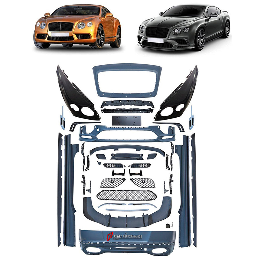 Buy Now CONVERSION BODY KIT for BENTLEY CONTINENTAL GT SUPERSPORT 2012 - 2015 UPGRADE to CONTINENTAL GT SUPERSPORT 2016 - 2019 and upgrade car parts from SIR Tuning at the Best Price. Headlights, Tail lights, Bodykits, Navigations, Body Kit and more - Fast & Free Shipping within Europe, US & Worldwide.