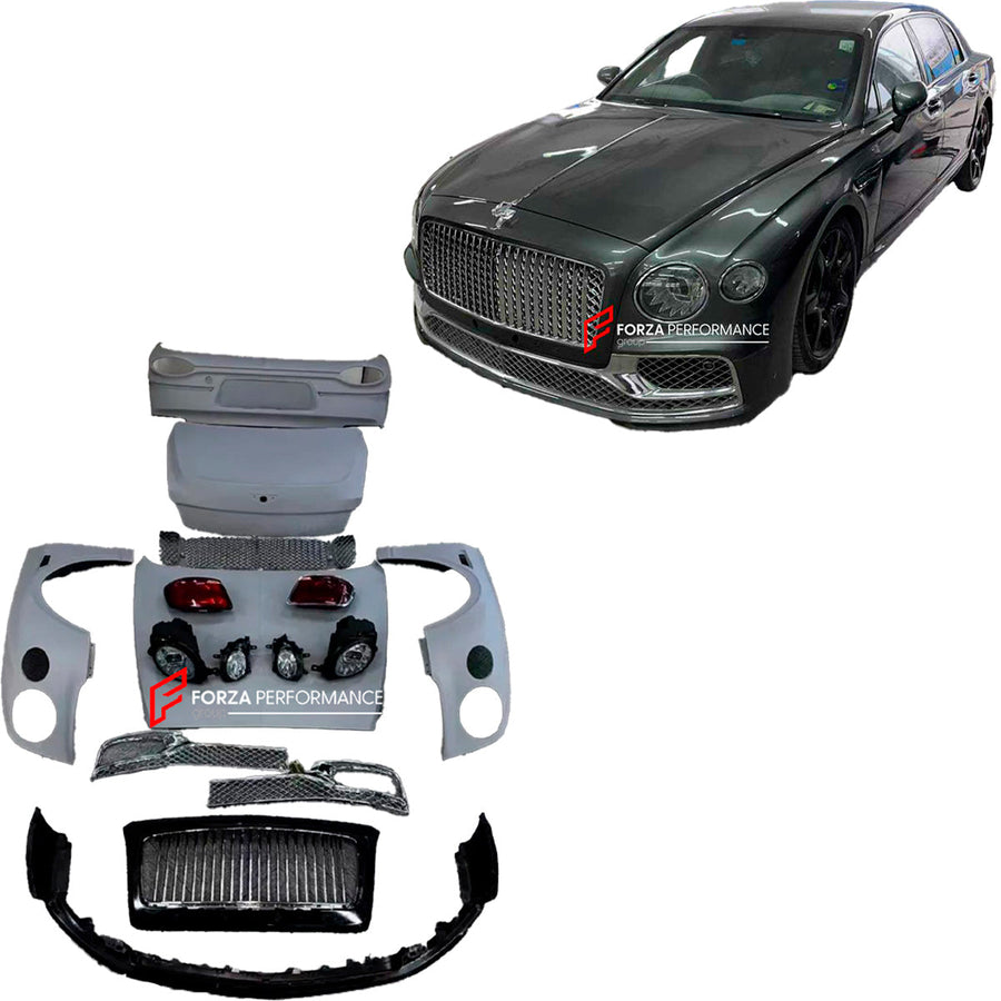 Buy Now CONVERSION BODY KIT for BENTLEY FLYING SPUR 2005-2019 UPGRADE to 3 GENERATION 2019+ FACELIFT and upgrade car parts from SIR Tuning at the Best Price. Headlights, Tail lights, Bodykits, Navigations, body kit and more - Fast & Free Shipping within Europe, US & Worldwide.
