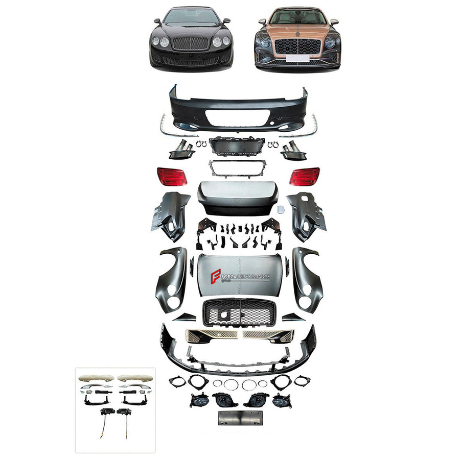 Buy Now CONVERSION BODY KIT for BENTLEY FLYING SPUR 2005 - 2019 UPGRADE to FLYING SPUR 2025+ and upgrade car parts from SIR Tuning at the Best Price. Headlights, Tail lights, Bodykits, Navigations, Body Kit and more - Fast & Free Shipping within Europe, US & Worldwide.