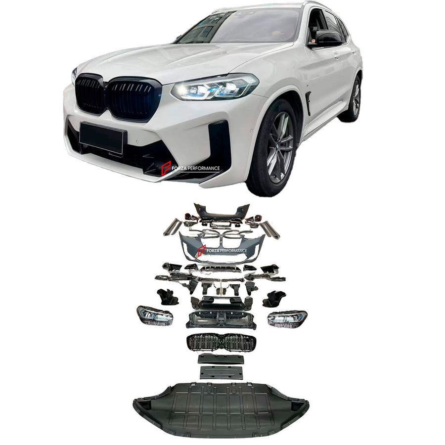 Buy Now CONVERSION BODY KIT for BMW X3 G01 2017-2021 UPGRADE TO X3M F97 LCI 2021+ FACELIFT and upgrade car parts from SIR Tuning at the Best Price. Headlights, Tail lights, Bodykits, Navigations, body kit and more - Fast & Free Shipping within Europe, US & Worldwide.